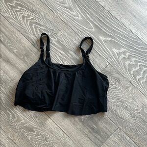Black Flutter Bathing Suit Top